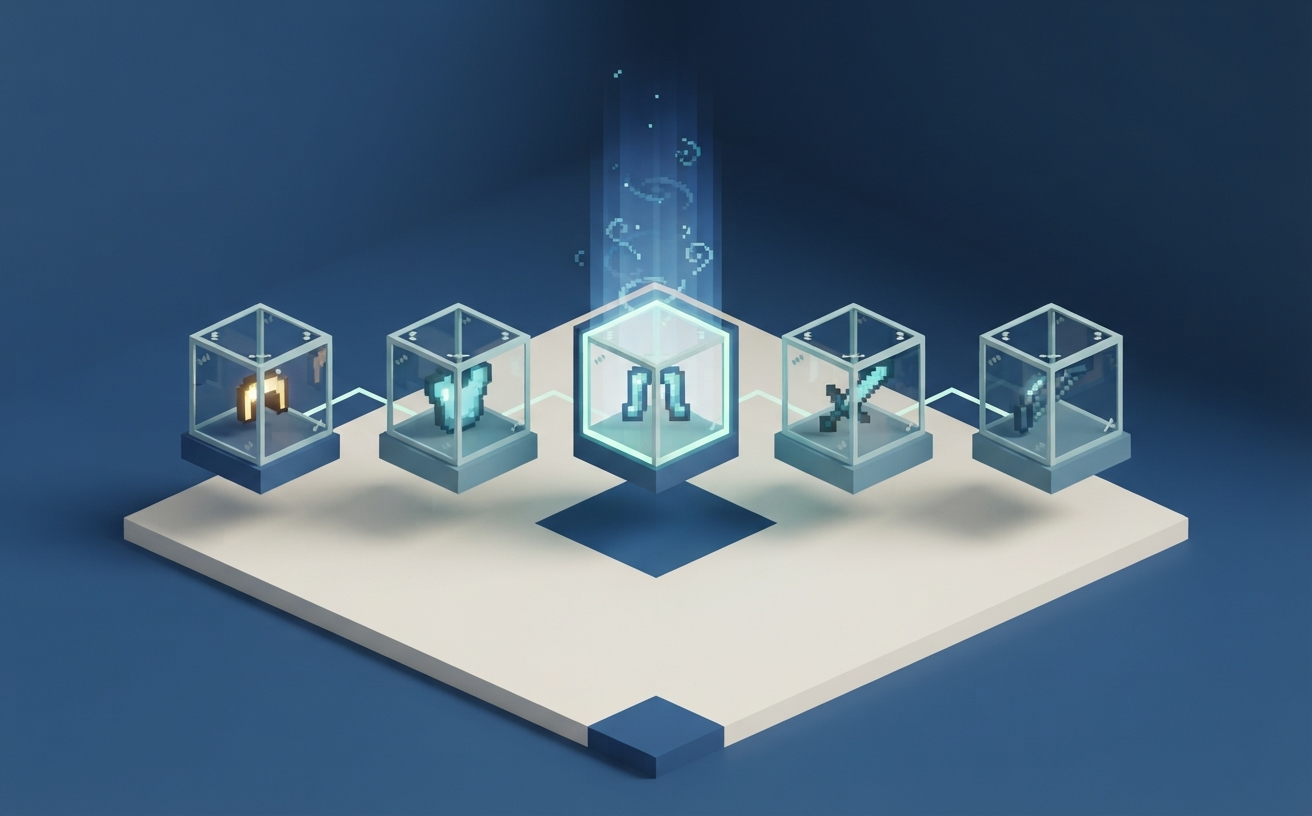 Rank Store Integration — floating glass display cases