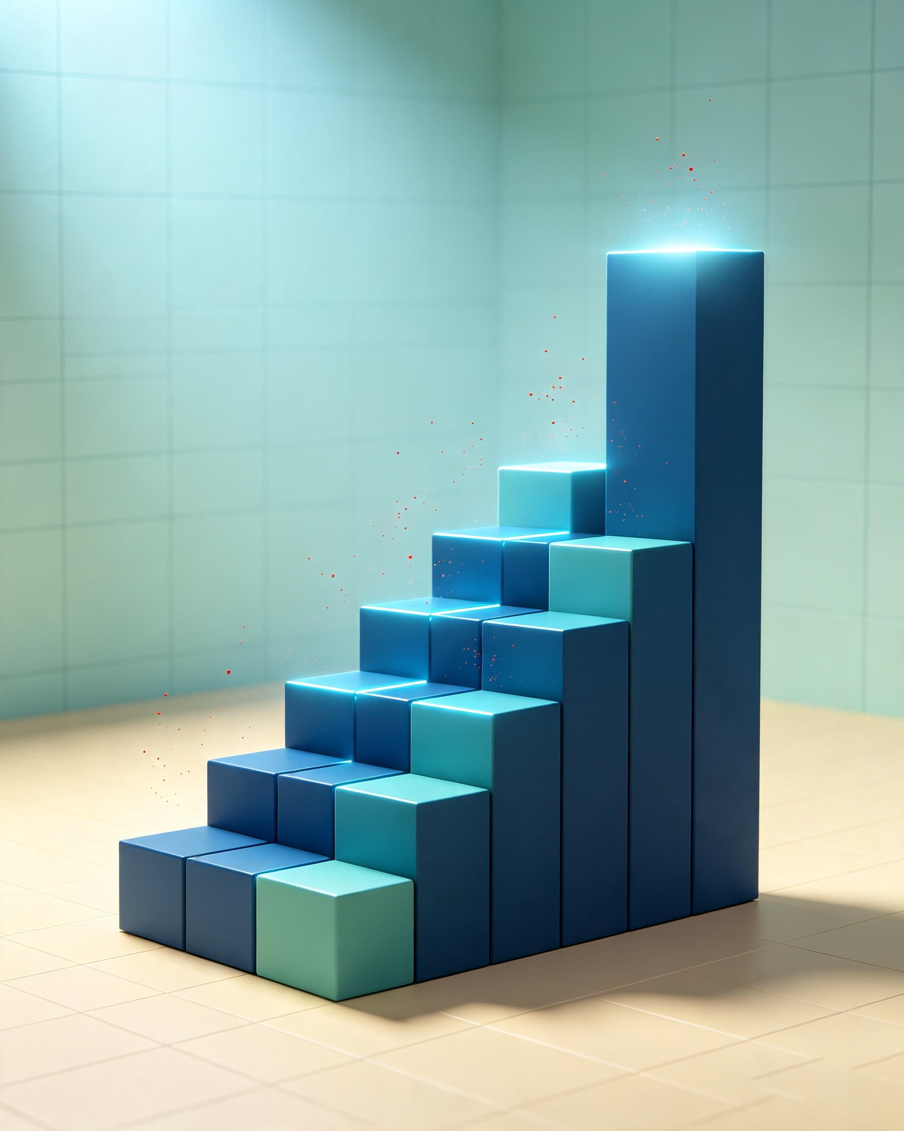 Player progression analytics — voxel data staircase